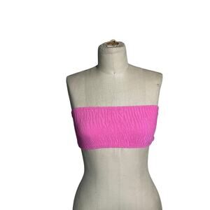 Four Three Seven x That’s So Sabotage Bandeau Crinkle Top in Pink